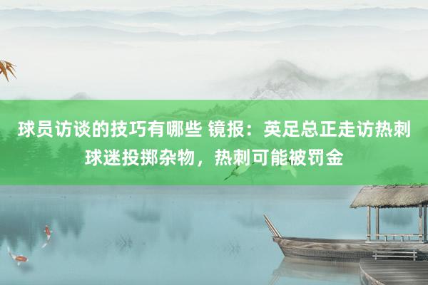 球员访谈的技巧有哪些 镜报：英足总正走访热刺球迷投掷杂物，热刺可能被罚金