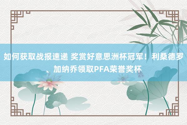 如何获取战报速递 奖赏好意思洲杯冠军！利桑德罗、加纳乔领取PFA荣誉奖杯